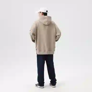大卫贝肯 美式复古字母简约宽松休闲套头连帽卫衣 男女同款