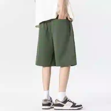 大卫贝肯 纯色美式街头城市机能风字母假扣设计款系带户外运动休闲百搭五分工装短裤 男女同款