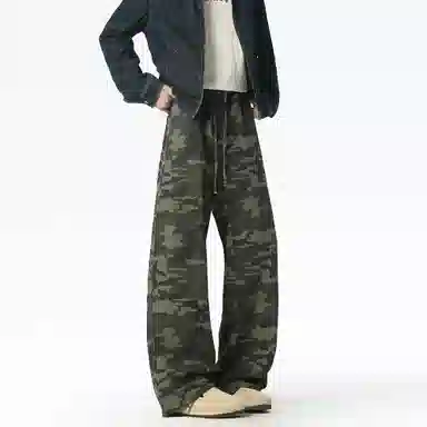 大卫贝肯 美式复古街头迷彩设计时尚流行个性日常通勤百搭舒适休闲裤 男女同款