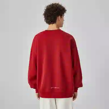 大卫贝肯 简约基础款美式复古纯色日常通勤百搭圆领休闲宽松落肩袖套头卫衣 男女同款