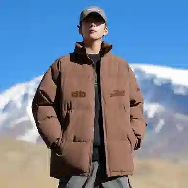 大卫贝肯 美式复古学院风宽松休闲加厚学生立领保暖面包棉服 男女同款