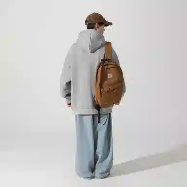 大卫贝肯 品牌字母简约基础款美式潮流休闲宽松连帽卫衣 男女同款 浅灰