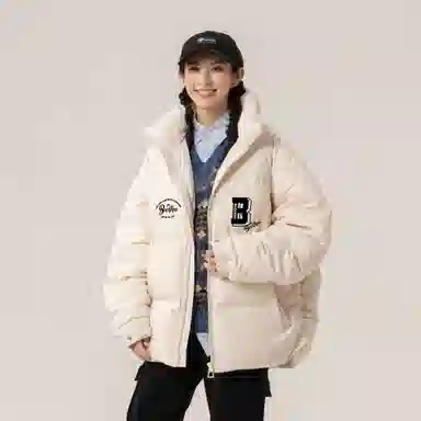 大卫贝肯 美式经典纯色日常通勤百搭休闲长袖面包服羽绒服 男女同款