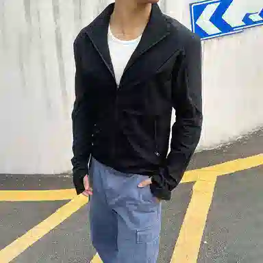 大卫贝肯 冰丝凉感美式复古高街简约网眼设计城市户外通勤正肩型透气防紫外线百搭时尚休闲运动防晒服 男女同款