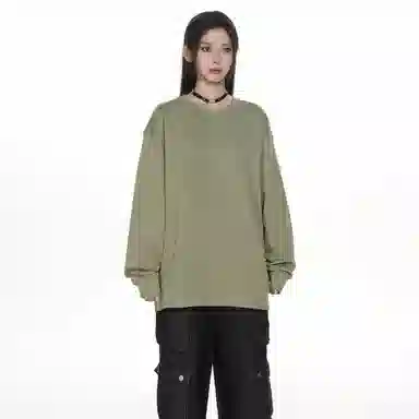 大卫贝肯 重磅简约复古纯色经典基础款精梳轻抓绒棉美式日常通勤百搭圆领休闲宽松落肩袖套头卫衣 男女同款