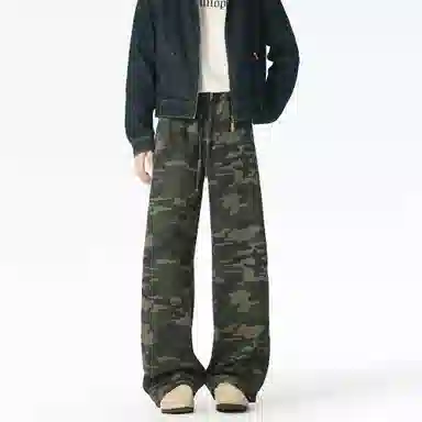 大卫贝肯 美式复古街头迷彩设计时尚流行个性日常通勤百搭舒适休闲裤 男女同款