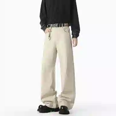 大卫贝肯 美式经典高街潮流基础款纯棉直筒百搭长裤休闲裤 男女同款