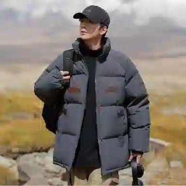 大卫贝肯 美式复古学院风宽松休闲加厚学生立领保暖面包棉服 男女同款