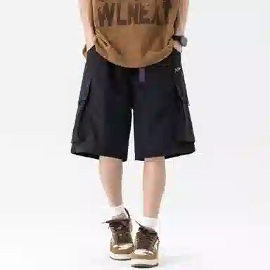 大卫贝肯 ×贝肯熊 联名款 幸运四叶草打碎字母印花透气圆领短袖手写撞色工装五分裤休闲运动套装 男女同款