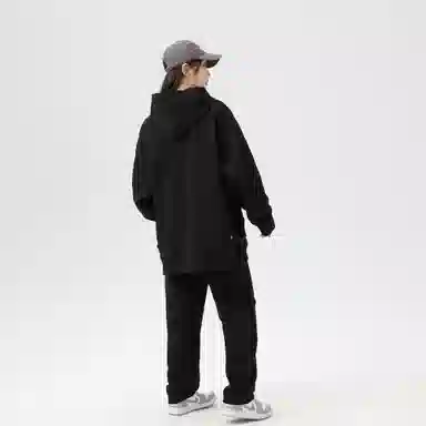 大卫贝肯 美式复古字母简约宽松休闲套头连帽卫衣 男女同款