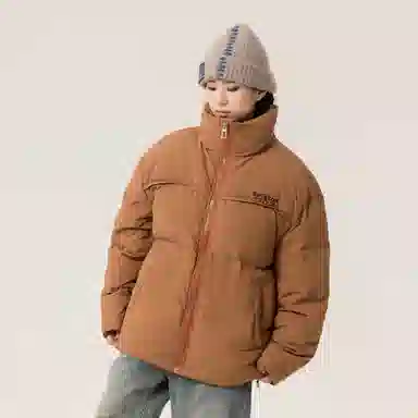 大卫贝肯 美式冬季纯色基础款鸭绒防寒保暖宽松休闲立领时尚百搭羽绒服 男女同款