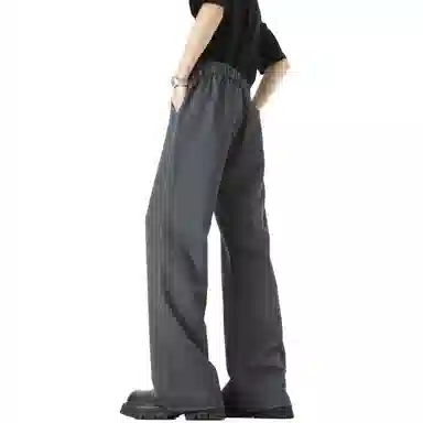 大卫贝肯 美式高街西裤可拆卸织带扣宽松纯色显高直筒轻薄透气垂坠感微喇休闲裤 男女同款