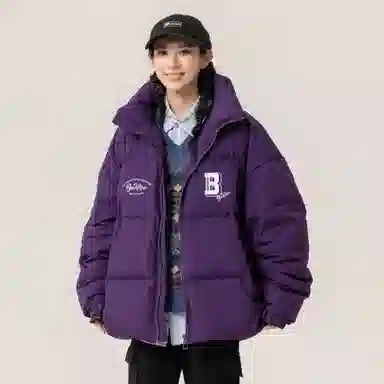 大卫贝肯 美式经典纯色日常通勤百搭休闲长袖面包服羽绒服 男女同款