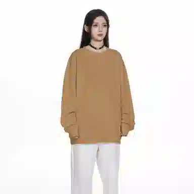 大卫贝肯 重磅简约复古纯色经典基础款精梳轻抓绒棉美式日常通勤百搭圆领休闲宽松落肩袖套头卫衣 男女同款