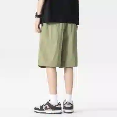 大卫贝肯 美式复古基础款字母印花多巴胺宽松直筒百搭日常通勤运动松紧腰系带五分休闲短裤 男女同款