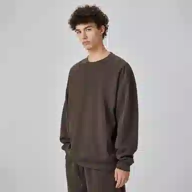 大卫贝肯 简约基础款美式复古纯色日常通勤百搭圆领休闲宽松落肩袖套头卫衣 男女同款