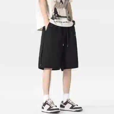 大卫贝肯 美式字母印花户外运动宽松直筒百搭松紧腰休闲短裤 男女同款