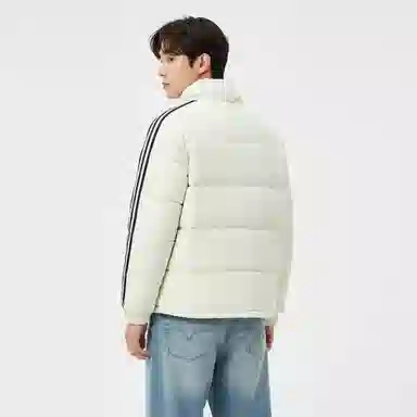 大卫贝肯 美式复古撞色个性字母印花三条杠宽松保暖加厚立领防风休闲舒适面包棉服 男女同款