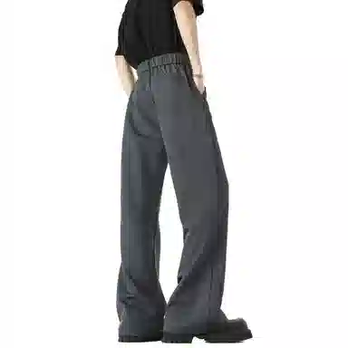 大卫贝肯 美式高街西裤可拆卸织带扣宽松纯色显高直筒轻薄透气垂坠感微喇休闲裤 男女同款