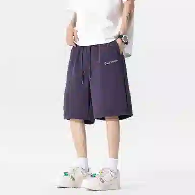 大卫贝肯 美式字母印花户外运动宽松直筒百搭松紧腰休闲短裤 男女同款