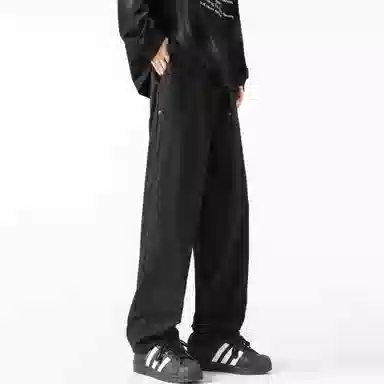 大卫贝肯 美式复古基础款经典纯色简约阔腿直筒机能风宽松百搭工装裤 男女同款