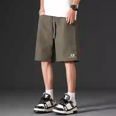大卫贝肯 美式街头简版城市机能字母设计款直插口袋宽松百搭休闲潮流工装短裤 男女同款