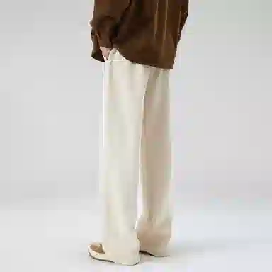 大卫贝肯 美式简约纯色字母刺绣抽绳系带宽松阔腿休闲裤 男女同款