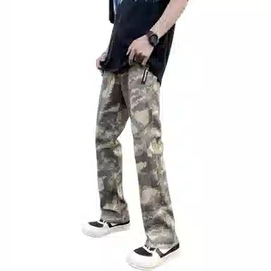 大卫贝肯 美式品牌吊坠高街宽松直筒拼接中性机能长裤百搭户外牛仔裤 男女同款