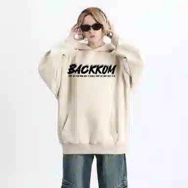 大卫贝肯 美式高街学院风宽松休闲加绒加厚百搭保暖长袖卫衣 男女同款