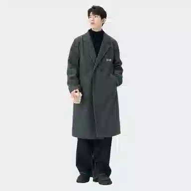 大卫贝肯 美式经典复古中长款过膝高级感时尚百搭宽松大衣 男女同款