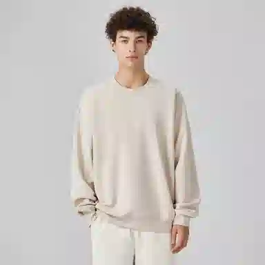 大卫贝肯 简约基础款美式复古纯色日常通勤百搭圆领休闲宽松落肩袖套头卫衣 男女同款