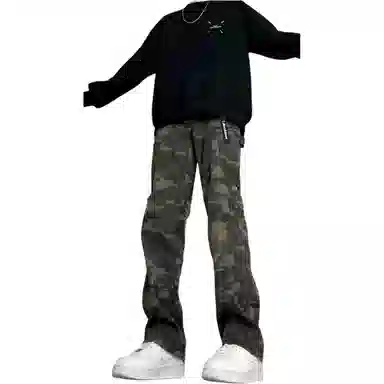 大卫贝肯 美式品牌吊坠高街宽松直筒拼接中性机能长裤百搭户外牛仔裤 男女同款