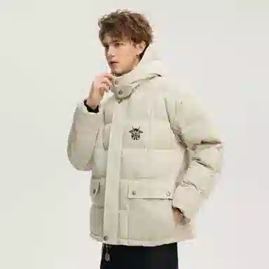 大卫贝肯 美式潮流时尚高街复古简约基础舒适宽松连帽加厚保暖棉服 男女同款