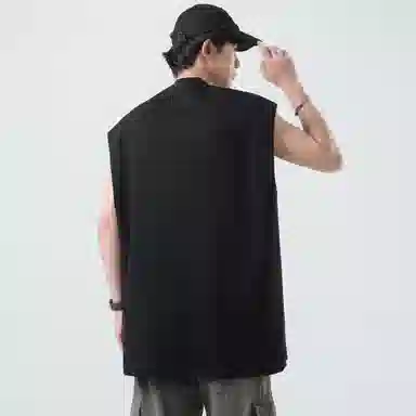 大卫贝肯 美式字母印花无袖宽松百搭背心 男女同款