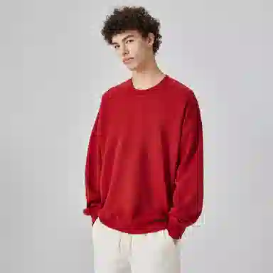 大卫贝肯 简约基础款美式复古纯色日常通勤百搭圆领休闲宽松落肩袖套头卫衣 男女同款