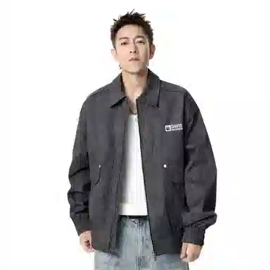 大卫贝肯 美式经典潮牌基础款翻领开衫结构设计感防风运动外套高街简约休闲夹克 男女同款