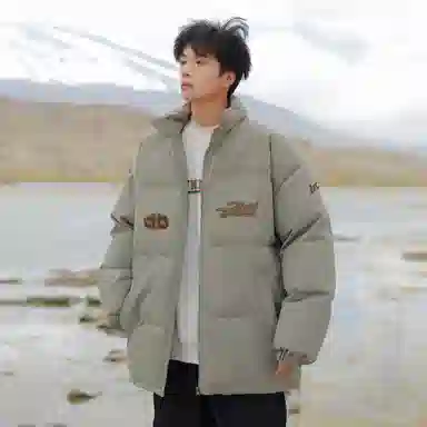 大卫贝肯 美式复古学院风宽松休闲加厚学生立领保暖面包棉服 男女同款