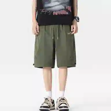 大卫贝肯 美式字母印花户外运动宽松直筒百搭松紧腰休闲短裤 男女同款