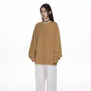 大卫贝肯 重磅简约复古纯色经典基础款精梳轻抓绒棉美式日常通勤百搭圆领休闲宽松落肩袖套头卫衣 男女同款