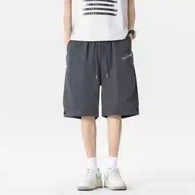 大卫贝肯 美式字母印花户外运动宽松直筒百搭松紧腰休闲短裤 男女同款