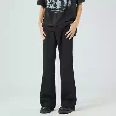 大卫贝肯 美式高街西裤可拆卸织带扣宽松纯色显高直筒轻薄透气垂坠感微喇休闲裤 男女同款