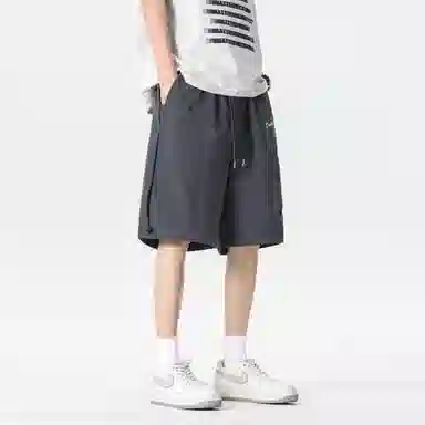 大卫贝肯 美式字母印花户外运动宽松直筒百搭松紧腰休闲短裤 男女同款