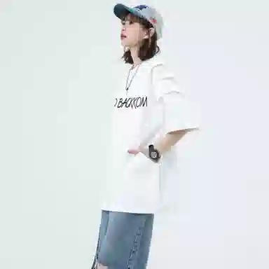 大卫贝肯 美式复古手写字母印花图案重磅双面棉多层次结构款多袋短袖山本斜弯刀褶皱伞兵裤休闲运动套装 男女同款