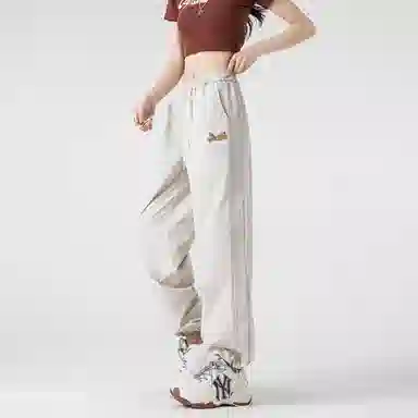 大卫贝肯 美式复古创意设计图案印花宽松百搭休闲裤 男女同款