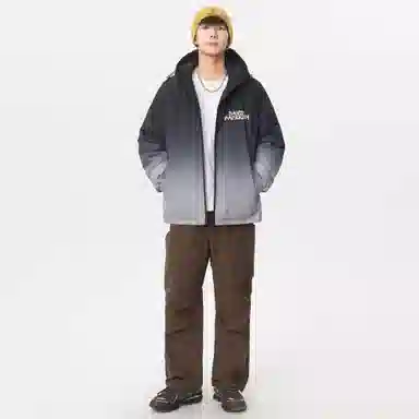 大卫贝肯 美式复古品牌宽松休闲日常百搭连帽羽绒服 男女同款