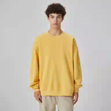 大卫贝肯 简约基础款美式复古纯色日常通勤百搭圆领休闲宽松落肩袖套头卫衣 男女同款