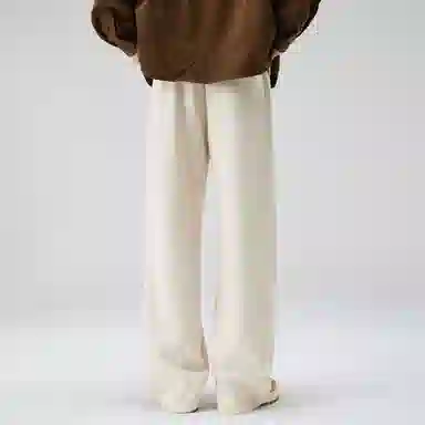 大卫贝肯 美式简约纯色字母刺绣抽绳系带宽松阔腿休闲裤 男女同款