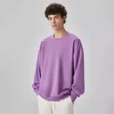 大卫贝肯 简约基础款美式复古纯色日常通勤百搭圆领休闲宽松落肩袖套头卫衣 男女同款