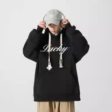 大卫贝肯 品牌字母简约基础款美式潮流休闲宽松连帽卫衣 男女同款 浅灰