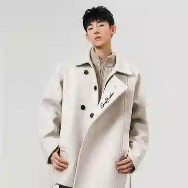 大卫贝肯 美式复古英伦风通勤基础百搭纯色毛呢外套穿搭宽松休闲秋冬保暖加厚呢子短款大衣 男女同款